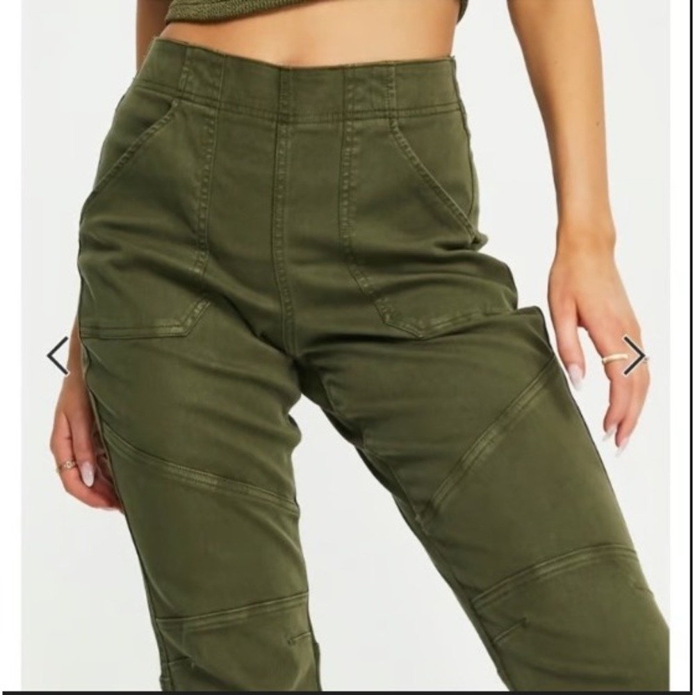 SPANX Stretch Twill Cargo Sculp Jogger Zip Ankle Flap Pockets Washed Black XS - Picture 6 of 8